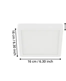 Stropné svietidlá EGLO LED stropné svietidlo Fueva 5 IP44 3000K biela 16x16cm