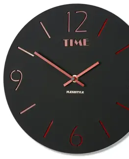 Hodiny Nástenné akrylové hodiny Slim Flex z111b-1mat-3-x, 30 cm, čierne matné
