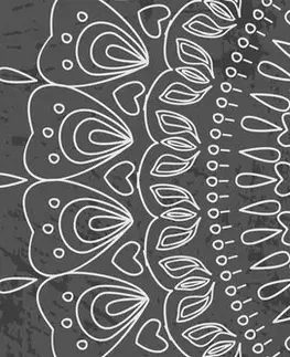 Čiernobiele obrazy Obraz ručne kreslená Mandala v čiernobielom prevedení