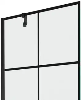 Sprchové dvere MEXEN/S - Next vaňová zástena FIX 80 x 150 cm, čierny dekor, čierna 895-080-000-00-77-70