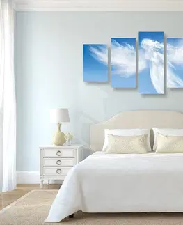 Obrazy anjelov 5-dielny obraz podoba anjela v oblakoch