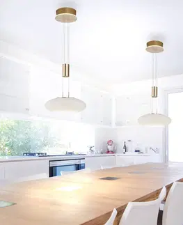 SmartHome lustre Q-Smart-Home Paul Neuhaus Q-ETIENNE LED závesné 1-pl., mosadzná