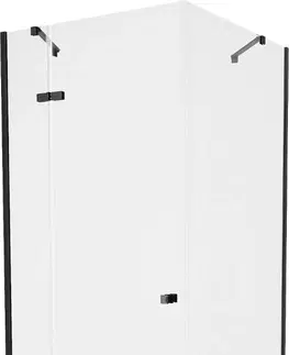 Vane MEXEN/S - Roma sprchovací kút 80x80, transparent, čierna + čierna vanička so sifónom 854-080-080-70-00-4070B