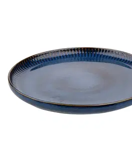 Taniere Altom Porcelánový plytký tanier Reactive Stripes modrá, 26 cm