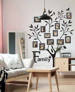 Nálepky na stenu Nálepky na stenu do obývačky - Strom s rámčekmi