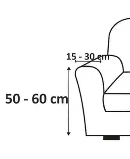 Sedacie súpravy Forbyt, Poťah elastický na sedacú súpravu, Andrea, bielo-čierna kreslo - š. 60 - 110 cm