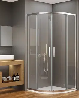 Sprchové dvere Bruckner - BORG štvrťkruhová sprchová zástena 900x900x1950 mm, R550, číre sklo 751.090.1