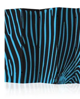 Paravány Paraván Zebra pattern (turquoise) Dekorhome 135x172 cm (3-dielny)