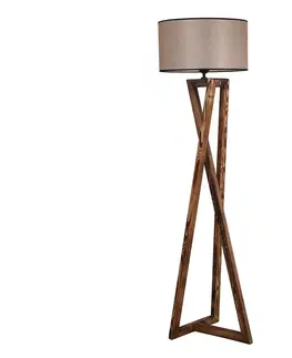 Lampy  Stojacia lampa MACKA 1xE27/60W/230V béžová/hnedá 