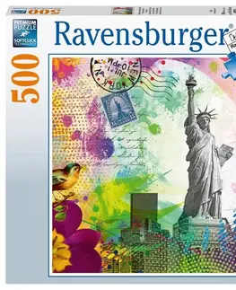 Hračky puzzle RAVENSBURGER - Pohľadnica z New Yorku 500 dielikov
