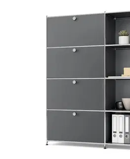 Cabinets & Storage Kovová skrinka »CN3« so 4 výklopnými priečinkami, sivá