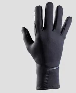 rukavice Cyklistické rukavice 500 na prechodné obdobie čierne