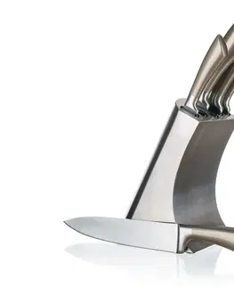 Kuchynské nože Sada nožov METALLIC PLATINUM v stojane 5 ks