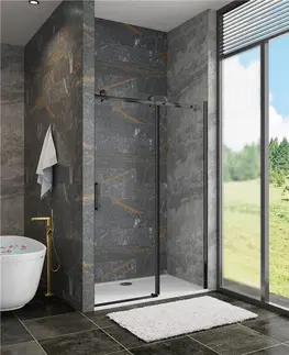 Sprchovacie kúty H K - Posuvné sprchové dvere DIAMOND BLACK 96- 100x200cm L / P variant SE-DIAMONDBLACK100SET
