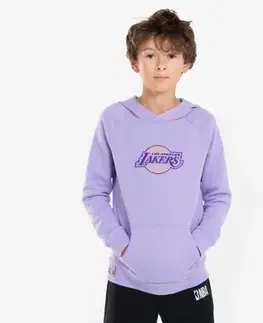 basketbal Detská mikina s kapucňou 900 NBA Los Angeles Lakers fialová