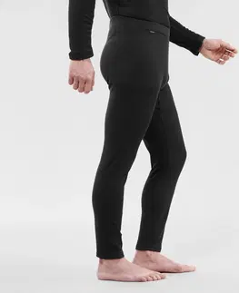 nohavice Pánske lyžiarske spodné termo nohavice BL 100 čierne