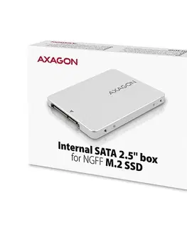 Výmenné kity a boxy AXAGON RSS-M2SD, M.2 SSD, SATA, 2.5" interný adaptér, hliníkové prevedenie RSS-M2SD