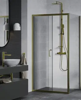 Sprchovacie kúty MEXEN/S - Apia sprchovací kút obdĺžnik 140x80, transparent, zlatá 840-140-080-50-00