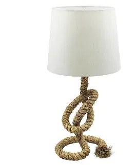 Stolové lampy Sea-Club Lanová lampa Lieke s bielym tienidlom