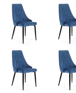 Jedálenské stoličky Glamour kreslo ELA, modré - 4ks