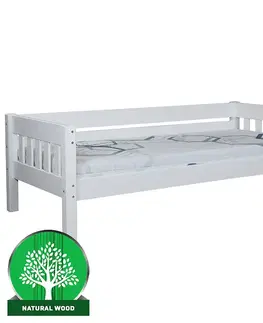 Drevené postele Postel Lucas 90x200 borovica morená biela