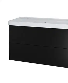 Kúpeľňový nábytok MEREO - Siena, kúpeľňová skrinka s keramickým umývadlom 101 cm, čierna mat CN4422