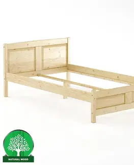 Drevené postele Posteľ borovica LK104–120x200 surová