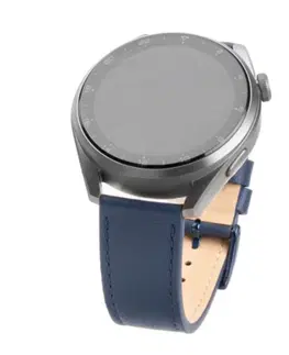 Príslušenstvo k wearables FIXED Kožený remienok s Quick Release so šírkou 22 mm pre inteligentné hodinky, modrá FIXLST-22MM-BL