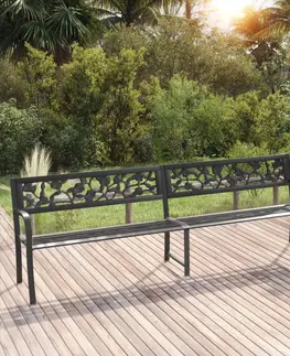 Záhradné lavice Dvojitá záhradná lavička kov Dekorhome Sivá