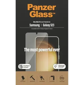 Ochranné fólie pre mobilné telefóny Ochranné sklo PanzerGlass UWF AB pre Samsung Galaxy S23, čierna 7315