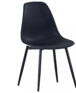 Jedálenské stoličky a kreslá Jedálenská stolička 6 ks plast / kov Dekorhome Žltá