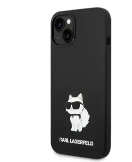 Puzdrá na mobilné telefóny Zadný kryt Karl Lagerfeld Liquid Silicone Choupette NFT pre Apple iPhone 14, čierne 57983112407