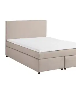 Americké postele Boxspringová Posteľ S Toperom, 140x200 Cm, Béžová