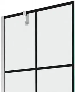 Sprchové dvere MEXEN/S - Next vaňová zástena FIX 70 x 150 cm, čierna dekor, chróm 895-070-000-00-77-01