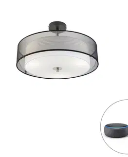 Stropne svietidla Inteligentné stropné svietidlo čierne s bielou 50 cm vrátane 3 WiFi A60 - Drum Duo