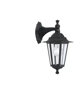 Záhradné lampy Eglo EGLO 22467 - vonkajšie nástenné svietidlo LATERNA 4 1xE27/60W čierna 