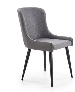 Čalúnené stoličky Stolička K333 ekokoža/tkanina/kov tmavý popol/svetlý popol