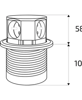 Predlžovacie káble Solight PP100 predlžovací prívod 4 zásuvky strieborný 1,5m výsuvný blok zásuviek kruhový tvar