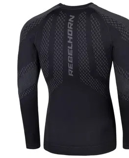 Pánske termo tričká s dlhým rukávom Moto termo tričko Rebelhorn Active II Long Sleeve čierno-šedá - XL/XXL