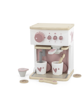 Drevené hračky LABEL-LABEL - Kávovar, ružový