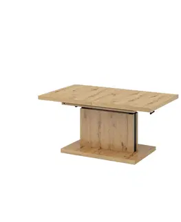 Jedálenské stoly Jedálenský/konferenčný rozkladací stôl, dub artisan, 120-200x70 cm, ARTON