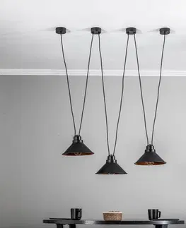 Závesné svietidlá Euluna Závesná lampa Perm III čierna, variabilná montáž