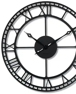 Hodiny Kovové nástenné hodiny z21a-1-1-x 80cm, čierna