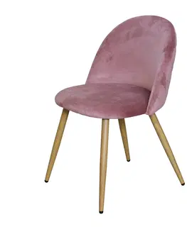 Jedálenské stoličky Jedálenská stolička LAMBDA ružový zamat