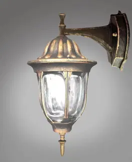 Vonkajšie rustikálne svietidlá Nastenná záhradná lampa Florencia ALU3118DP patina KD1