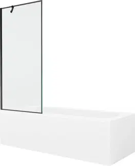 Sprchové dvere MEXEN/S - Vega obdĺžniková vaňa 150 x 70 cm s panelom + vaňová zástena 80 cm, čierna vzor 550115070X9508007070