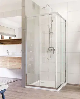 Sprchovacie kúty MEREO - Sprchovací kút, LIMA, štvorec, 100 cm, chróm  ALU, sklo Číre CK608A43K