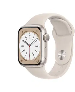 Inteligentné hodinky Apple Watch Series 8 GPS 45mm hviezdna biela , hliníkové puzdro so športovým remienkom hviezdna biela - OPENBOX (Rozbalený tov. s