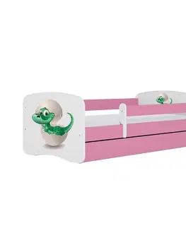 Jednolôžkové postele Detská Posteľ. Babydreams+Sz+M Ružová 70x140 Dino