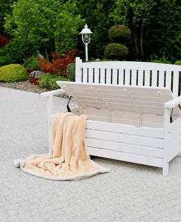 Záhradné lavice Záhradná lavička, biela, 123,5 cm, DILKA